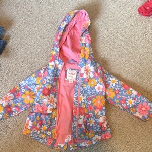 Cat & Jack Floral Raincoat - Pink and Blue